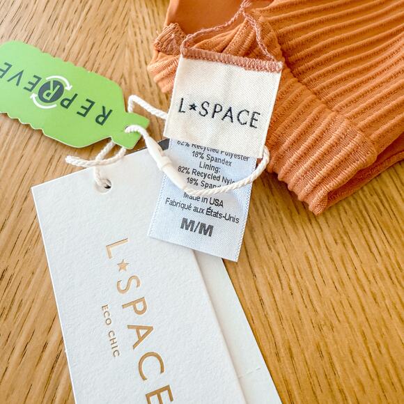 L Space Bikini Top Womens Med Nikita Sienna Ribbed Eco Chic Repreve Boho Summer - Picture 5 of 6